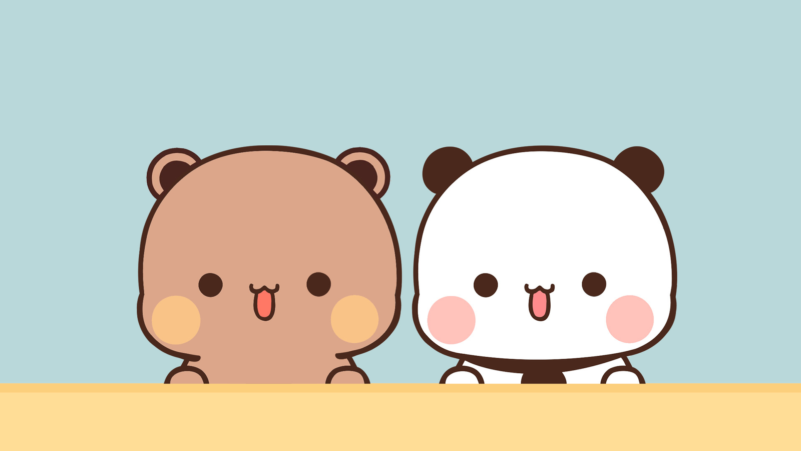 Cute bear and panda banner